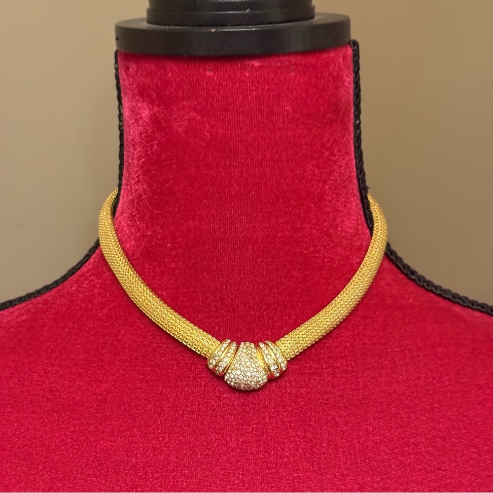 Vintage Christian Dior Danseuse Etoile Choker Gold Necklace